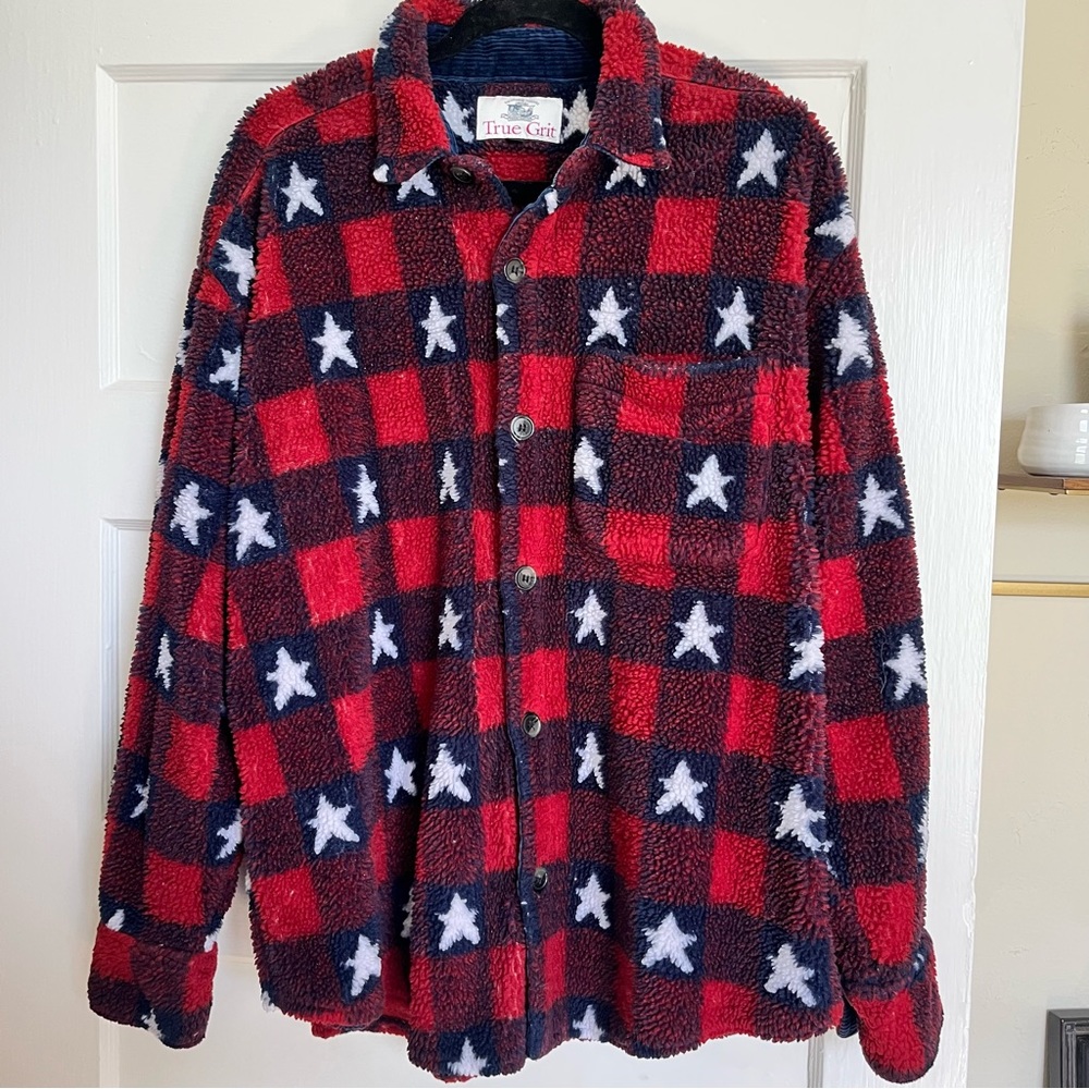 RARE Vintage Star and Checkered Oversized Shacket | Size M